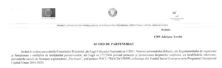 Acord parteneriat institutii Proacces 1